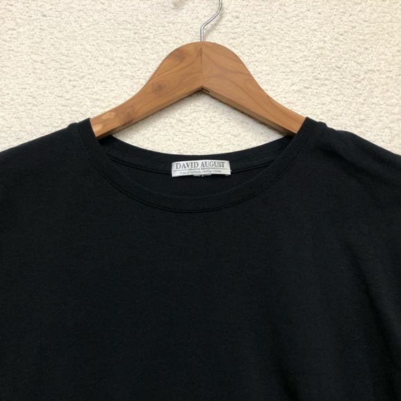 David August Mens Crew Neck Short Sleeve T-Shirt Black Size Large Made in Peru - Picture 2 of 7